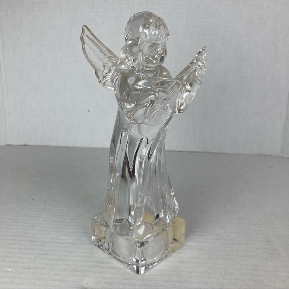 Mikasa Herald Collection Lead Crystal Hark The Herald Angel Playing Mandolin 8" - Picture 9 of 11